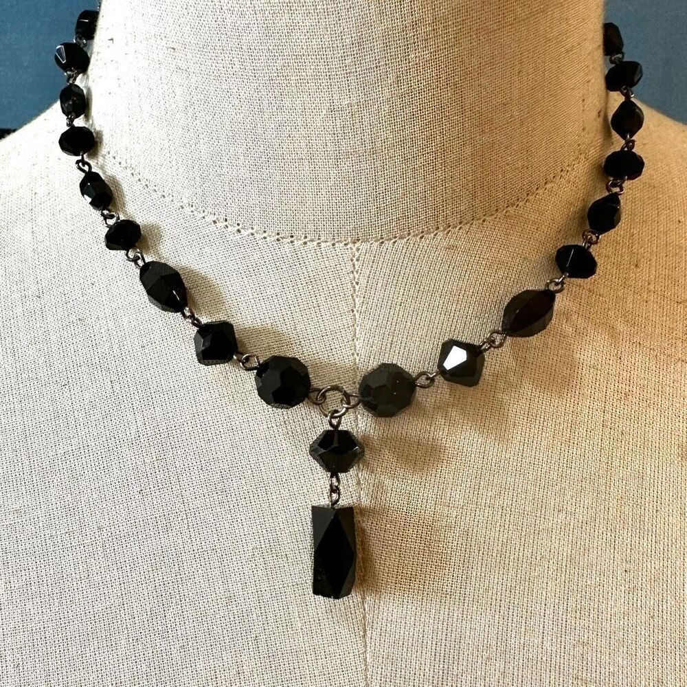 Black beaded necklace